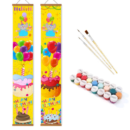Balloons and Birthday Cake (Paint by Numbers Door Banners)