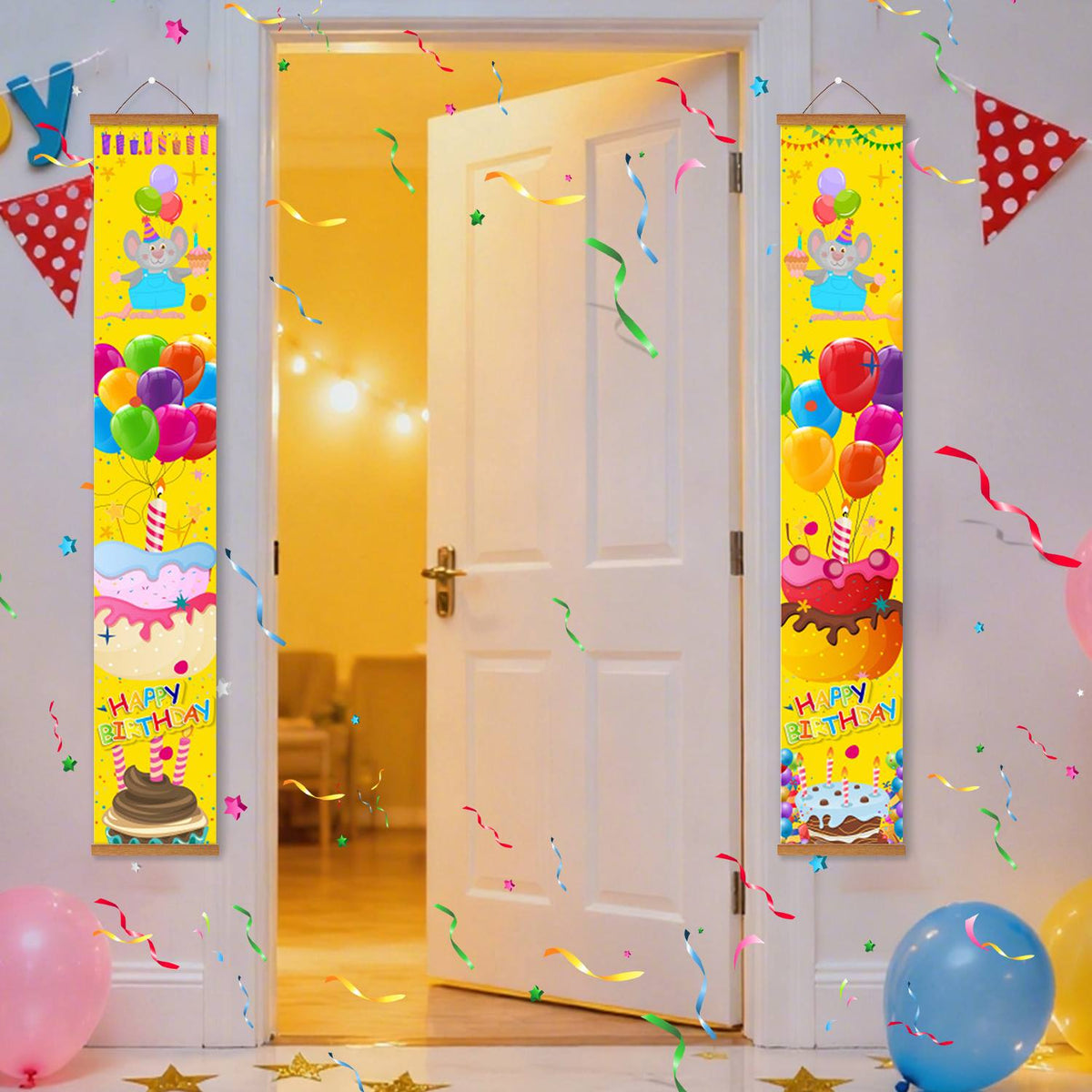 Balloons and Birthday Cake (Paint by Numbers Door Banners)
