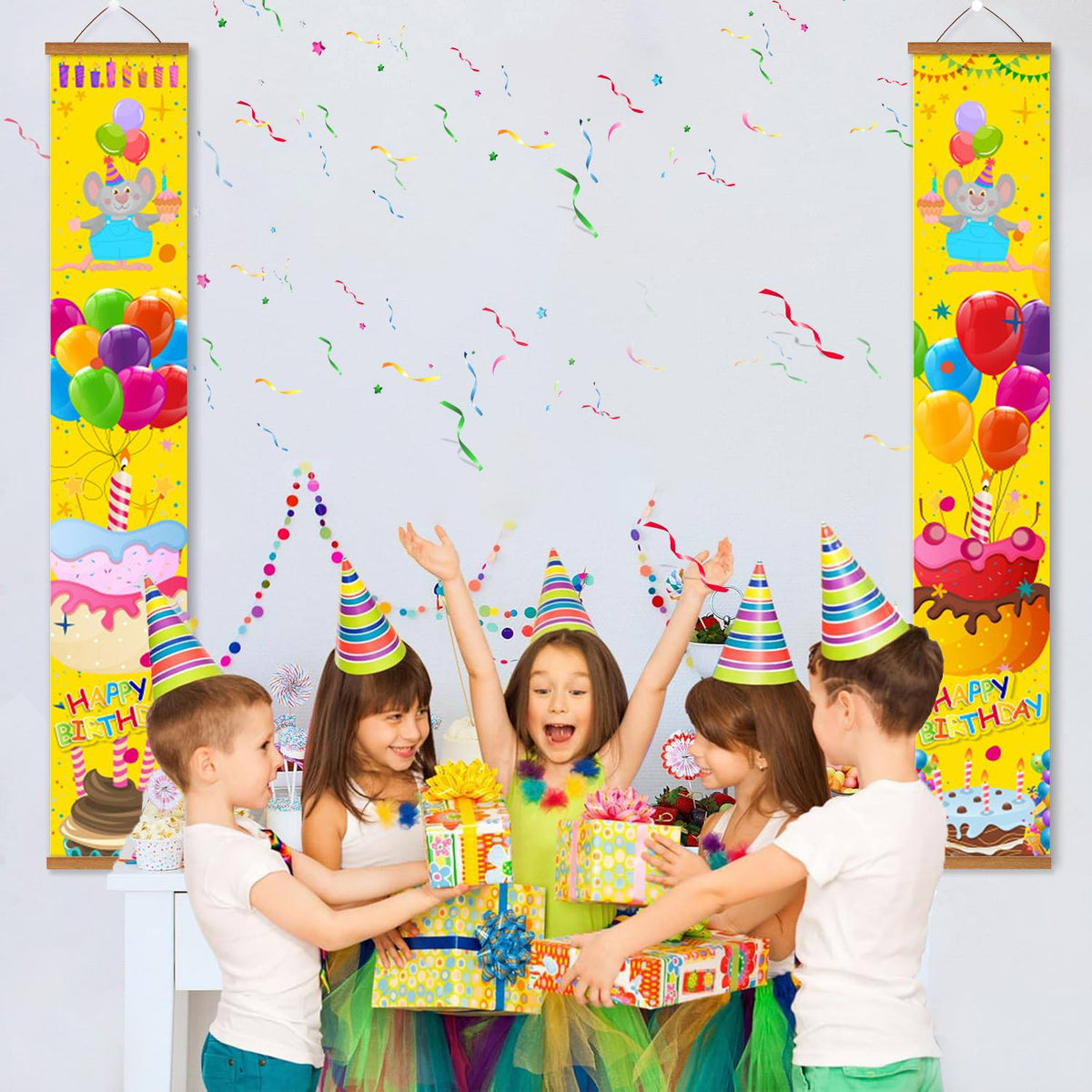 Balloons and Birthday Cake (Paint by Numbers Door Banners)