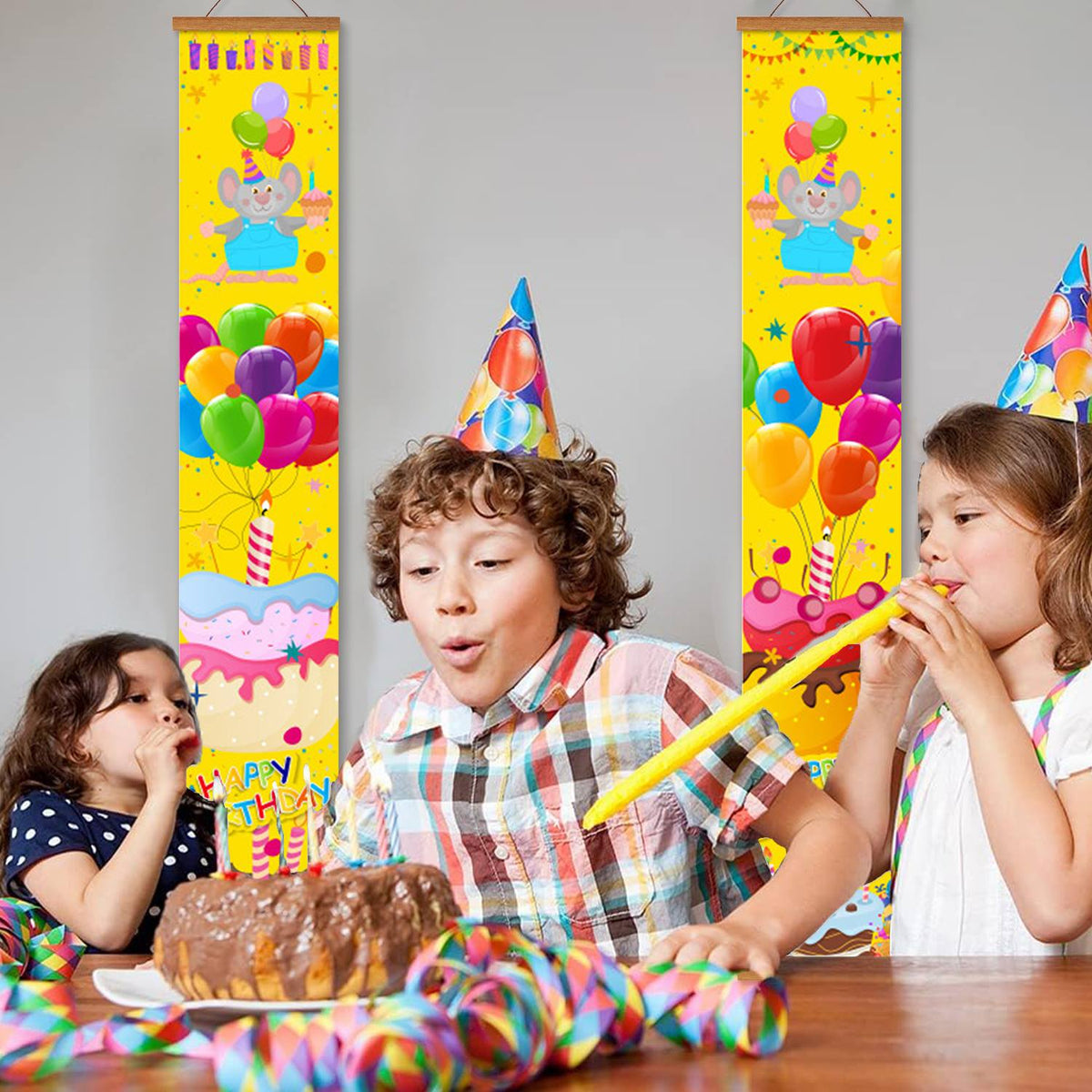 Balloons and Birthday Cake (Paint by Numbers Door Banners)