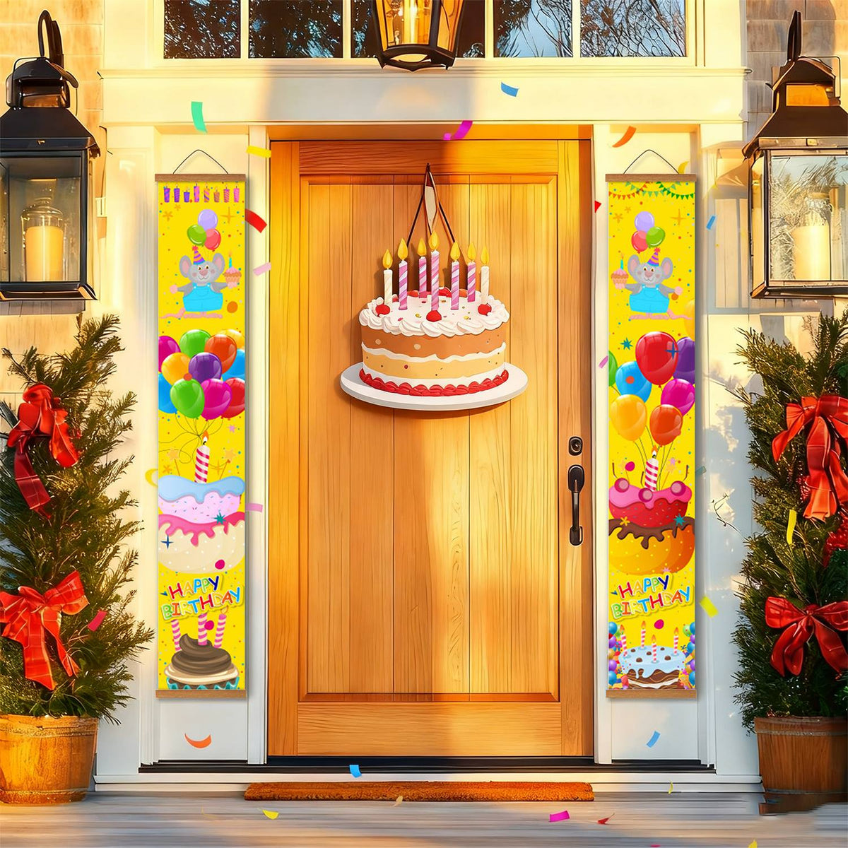 Balloons and Birthday Cake (Paint by Numbers Door Banners)