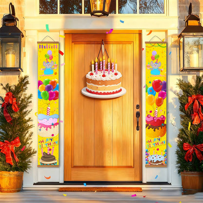 Balloons and Birthday Cake (Paint by Numbers Door Banners)