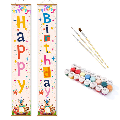 Candy Happy Birthday (Paint by Numbers Door Banners)
