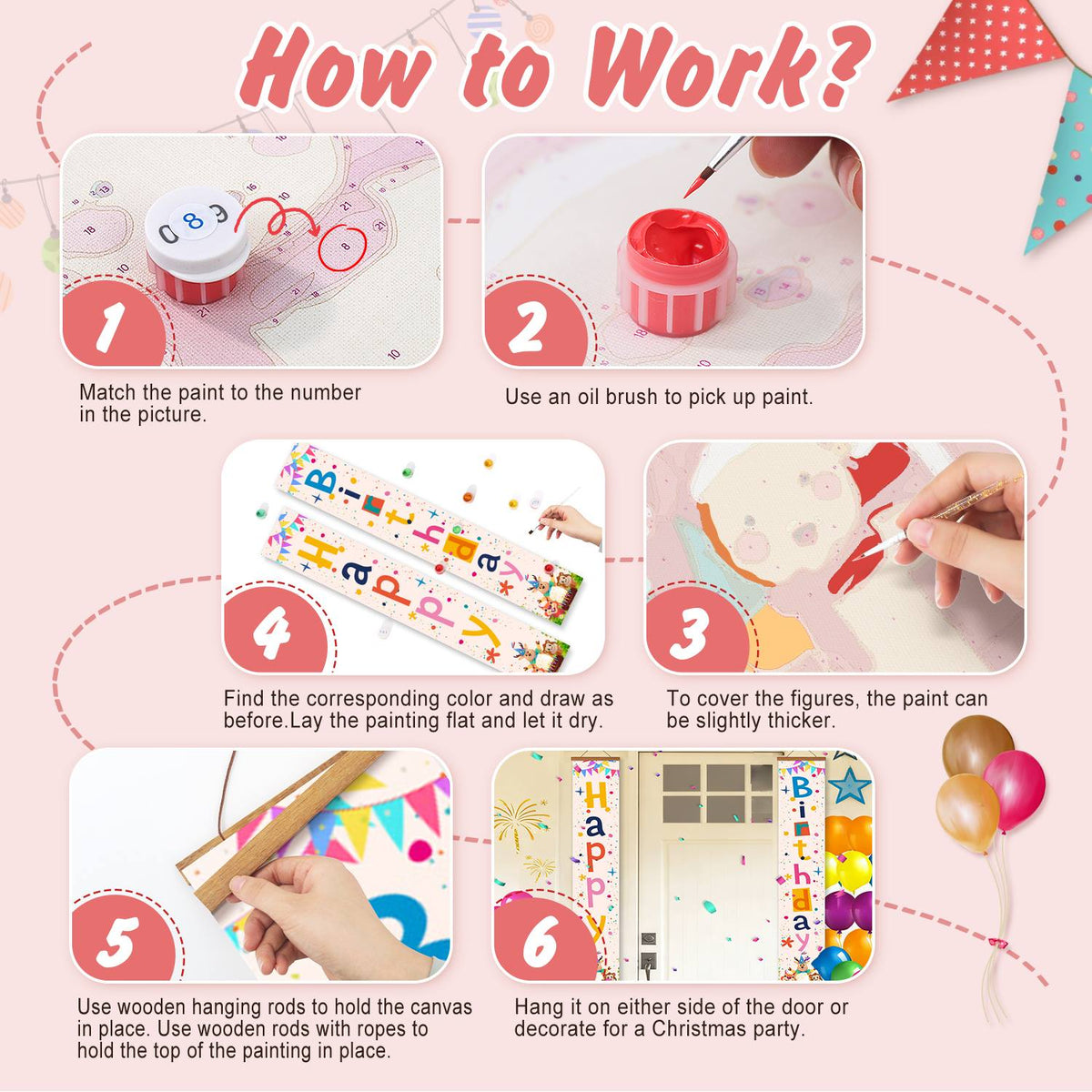 Candy Happy Birthday (Paint by Numbers Door Banners)