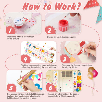 Candy Happy Birthday (Paint by Numbers Door Banners)