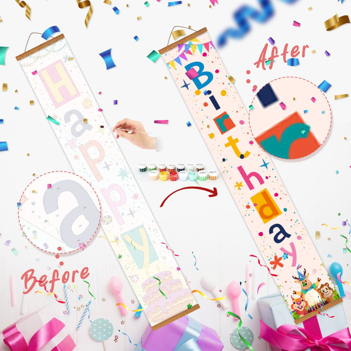 Candy Happy Birthday (Paint by Numbers Door Banners)