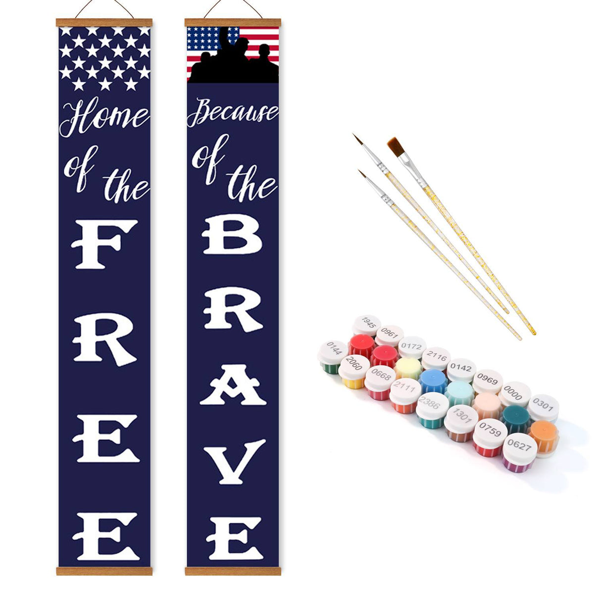 Home of the Free Starry Welcome (Paint by Numbers Door Banners)