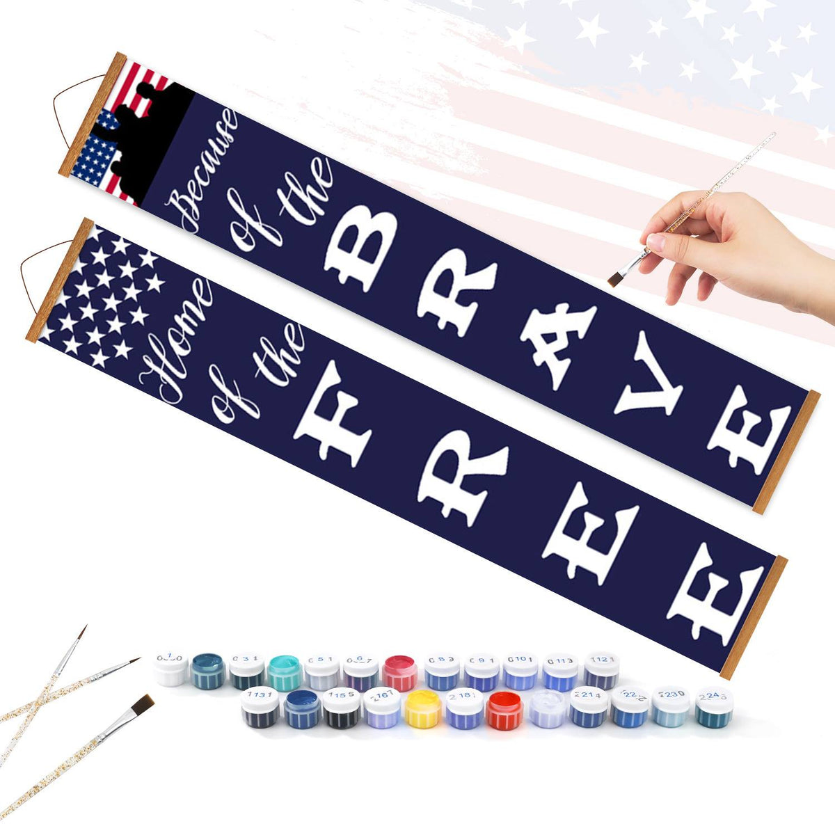 Home of the Free Starry Welcome (Paint by Numbers Door Banners)