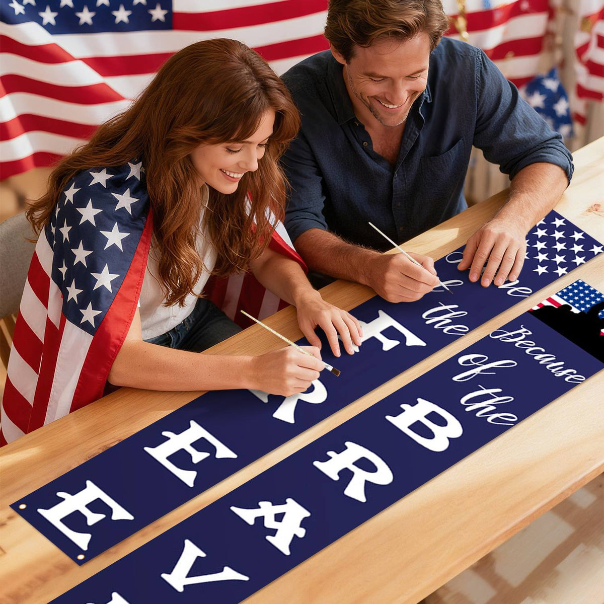Home of the Free Starry Welcome (Paint by Numbers Door Banners)
