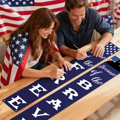 Home of the Free Starry Welcome (Paint by Numbers Door Banners)
