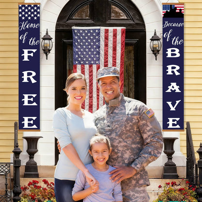 Home of the Free Starry Welcome (Paint by Numbers Door Banners)