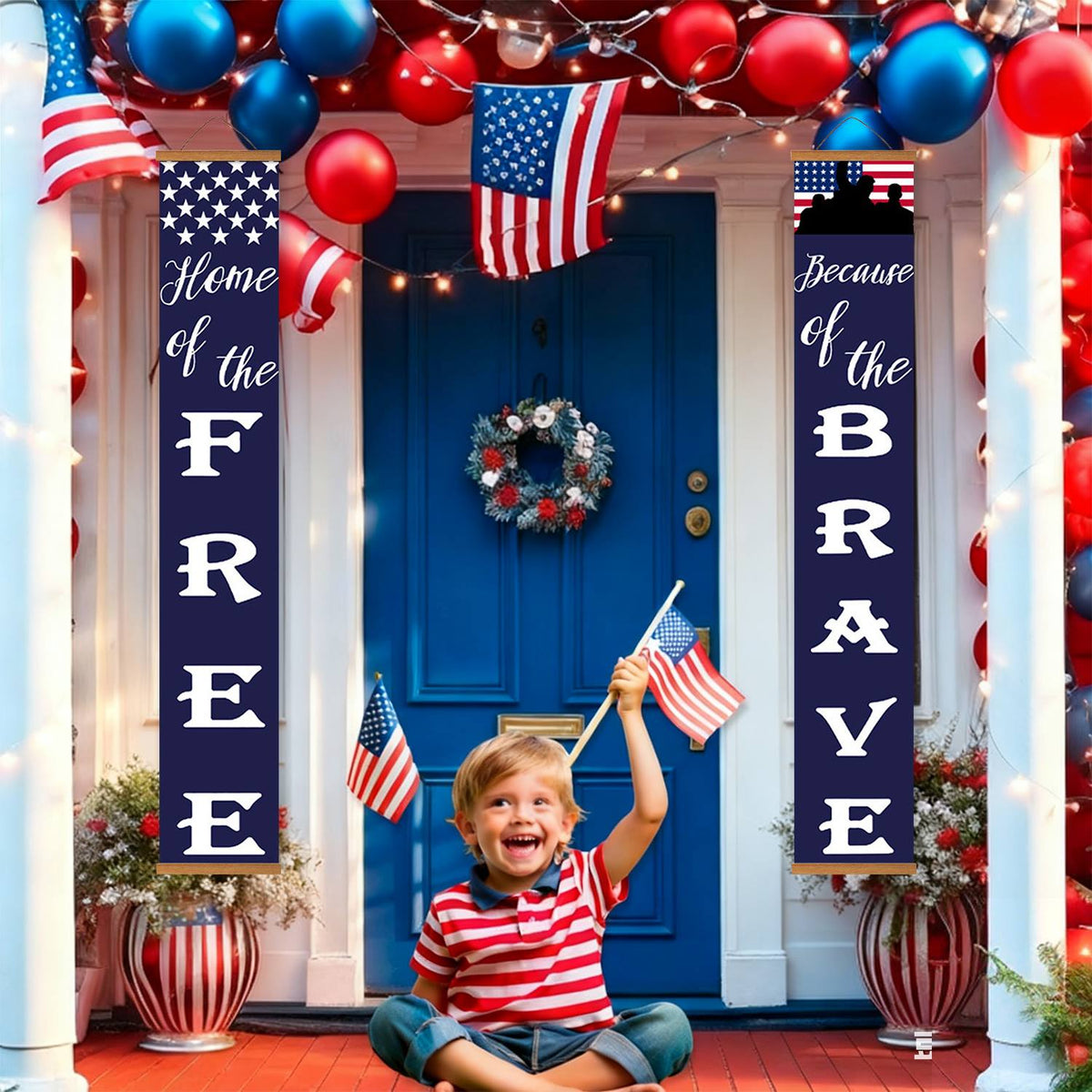 Home of the Free Starry Welcome (Paint by Numbers Door Banners)
