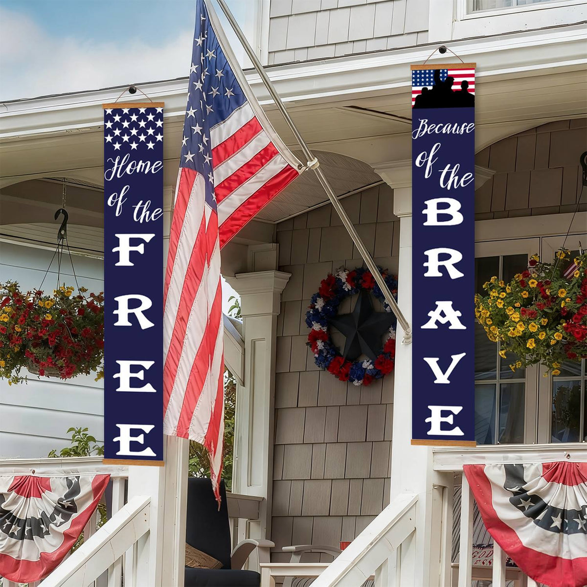 Home of the Free Starry Welcome (Paint by Numbers Door Banners)