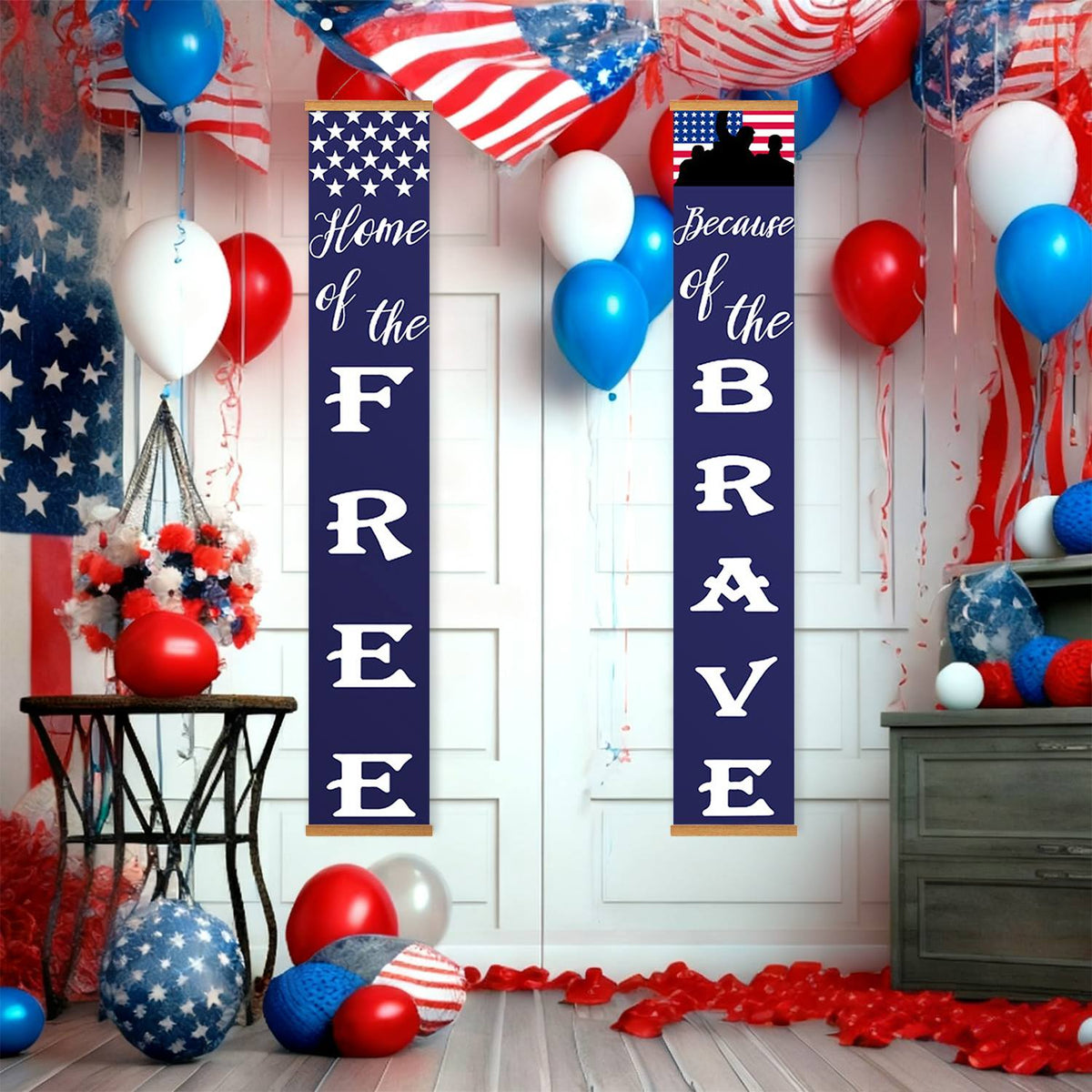 Home of the Free Starry Welcome (Paint by Numbers Door Banners)