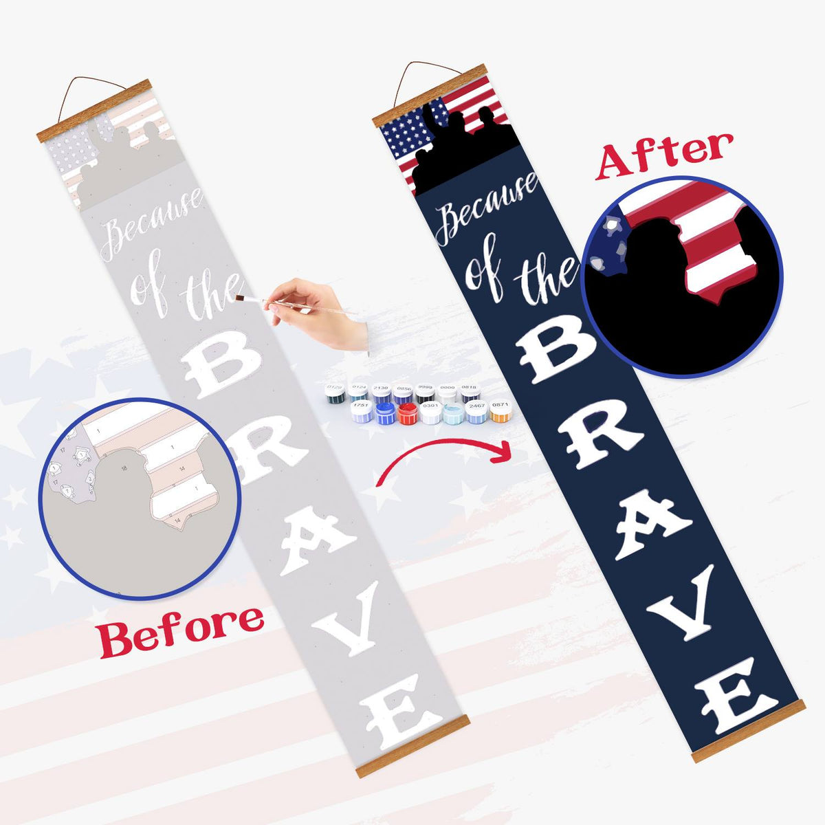 American Flag Freedom (Paint by Numbers Door Banners)
