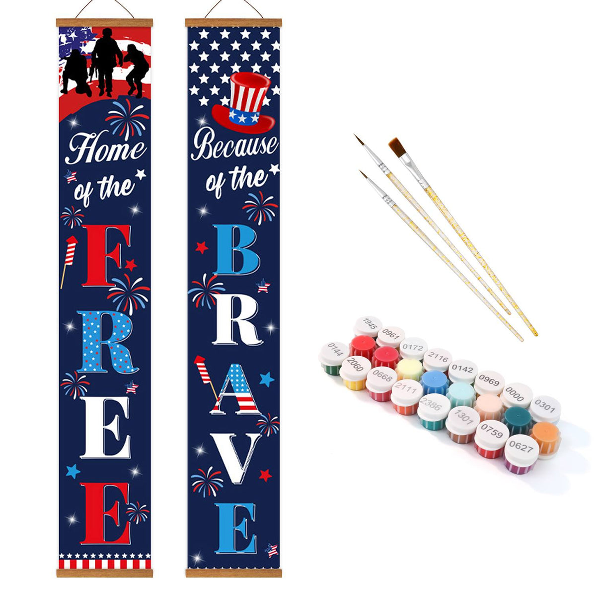 Stars and Stripes Freedom (Paint by Numbers Door Banners)