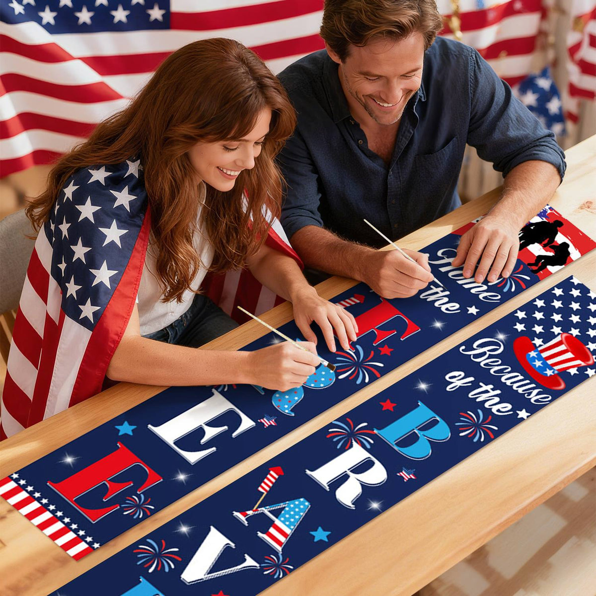 Stars and Stripes Freedom (Paint by Numbers Door Banners)