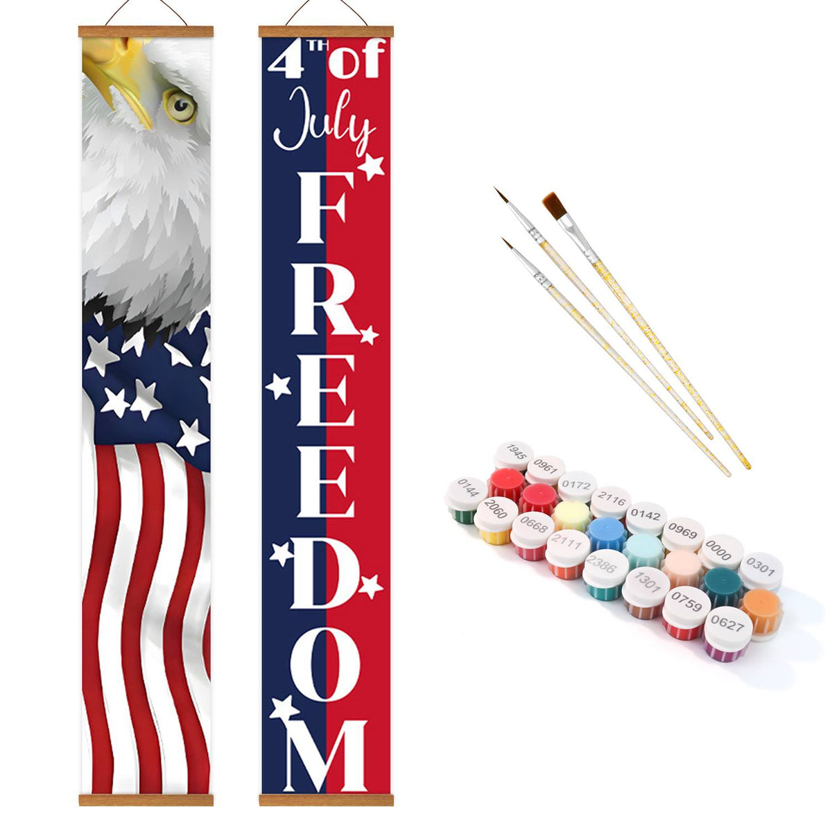 Eagle and Fourth of July (Paint by Numbers Door Banners)