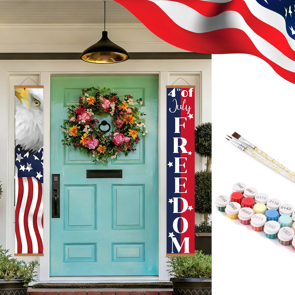 Eagle and Fourth of July (Paint by Numbers Door Banners)