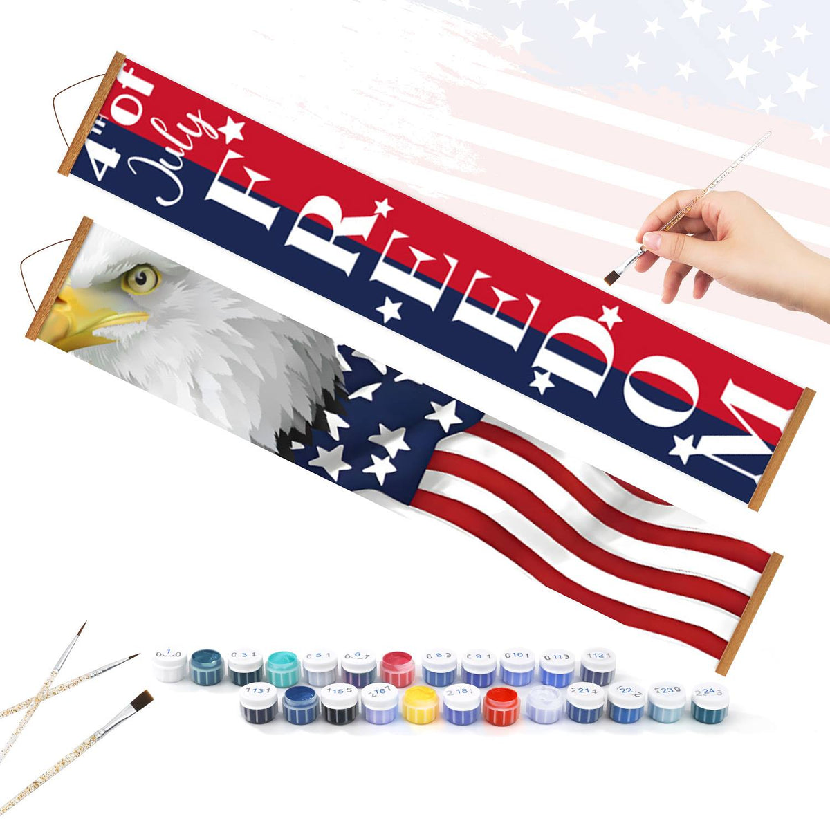 Eagle and Fourth of July (Paint by Numbers Door Banners)