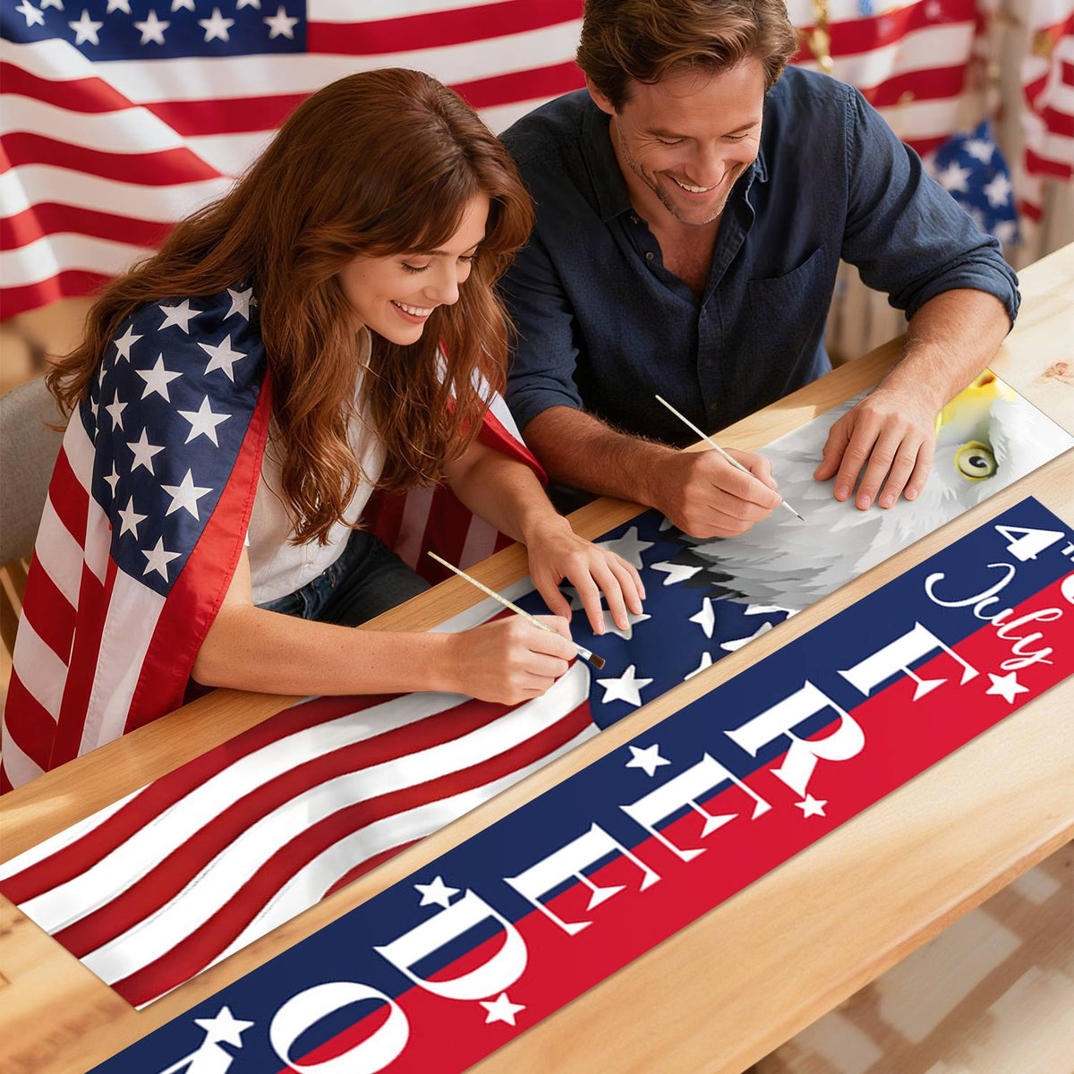 Eagle and Fourth of July (Paint by Numbers Door Banners)