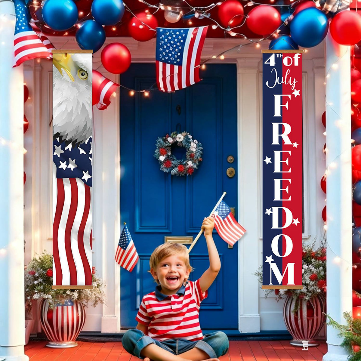 Eagle and Fourth of July (Paint by Numbers Door Banners)