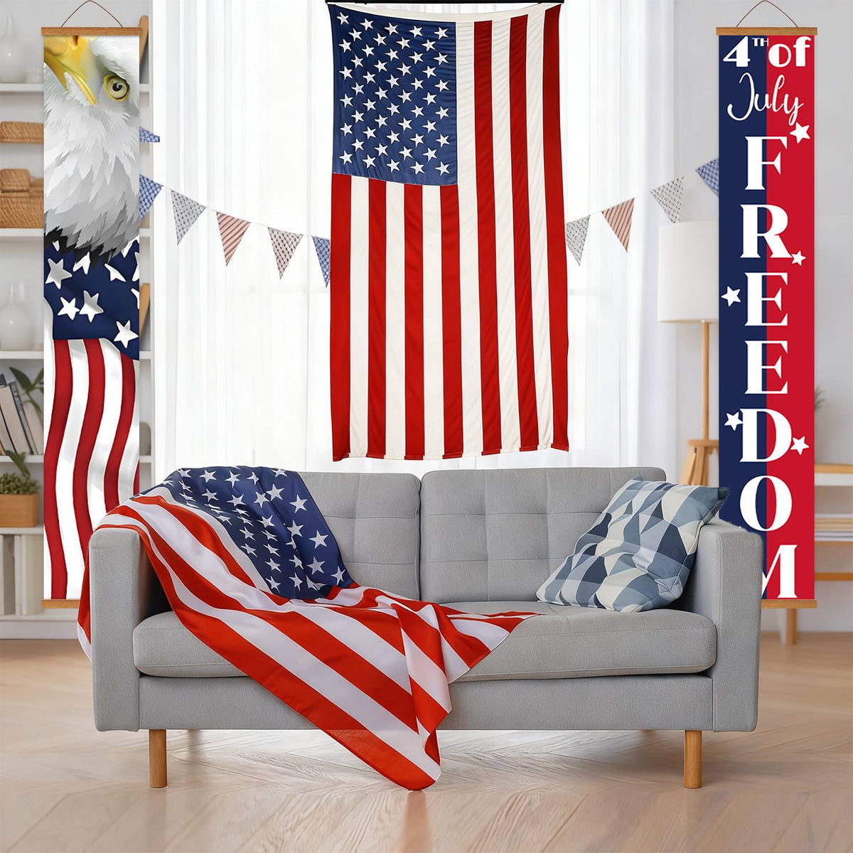 Eagle and Fourth of July (Paint by Numbers Door Banners)