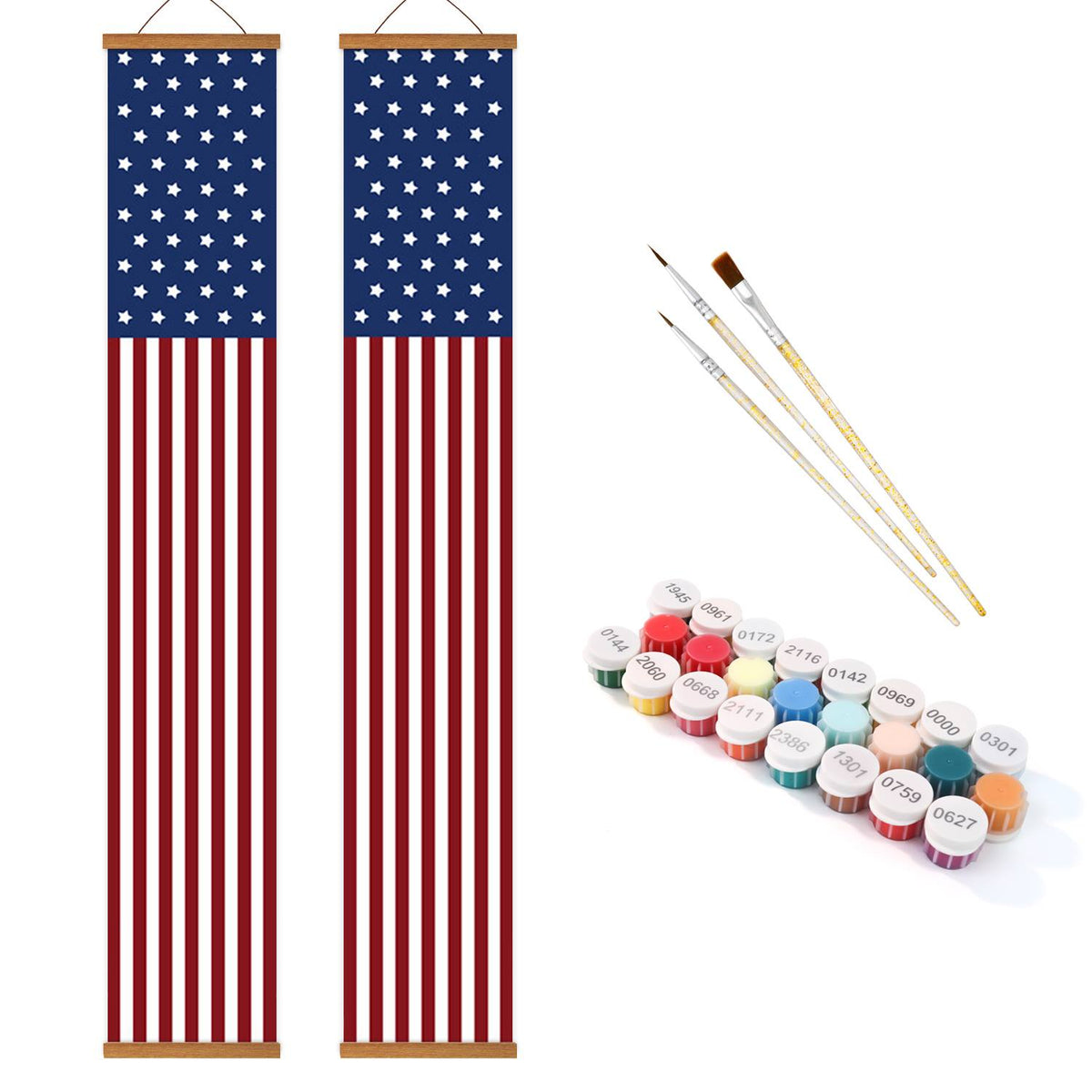 American Flag Pair (Paint by Numbers Door Banners)