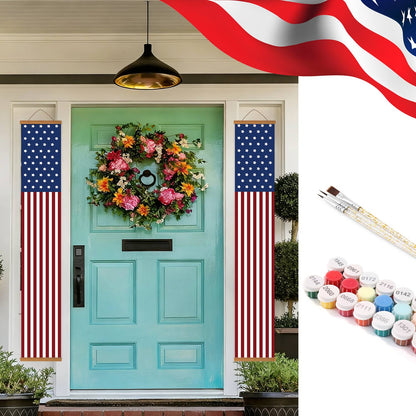 American Flag Pair (Paint by Numbers Door Banners)