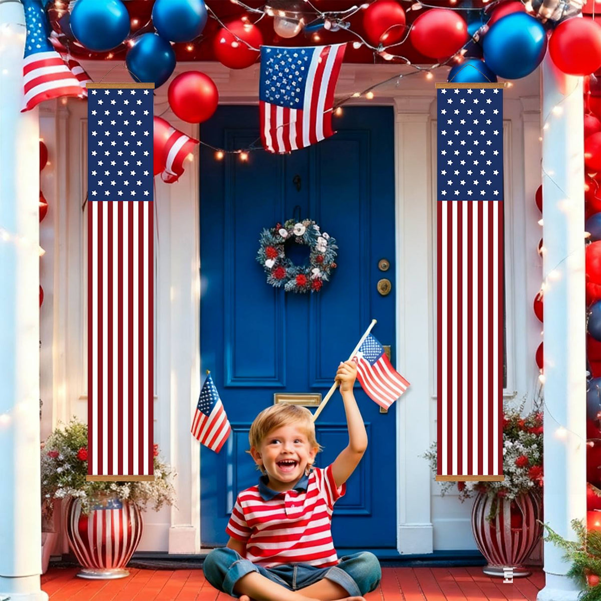 American Flag Pair (Paint by Numbers Door Banners)