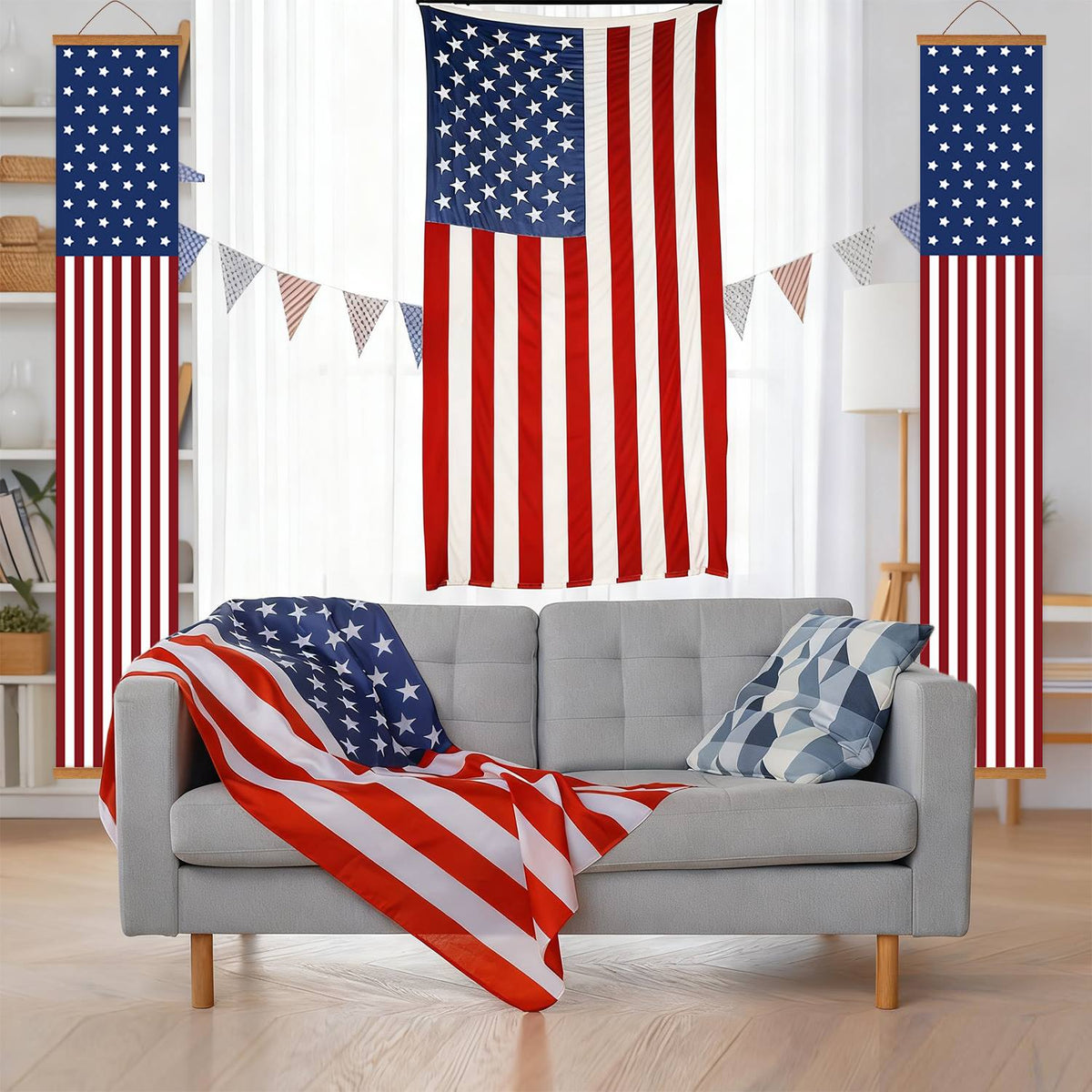 American Flag Pair (Paint by Numbers Door Banners)