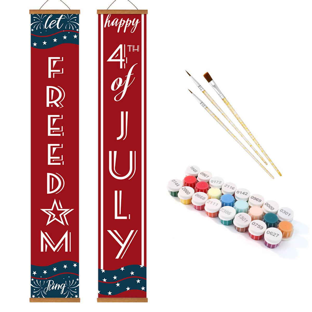 Red and Blue Fourth of July (Paint by Numbers Door Banners)