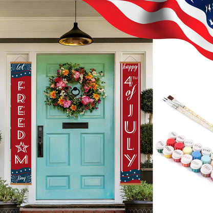 Red and Blue Fourth of July (Paint by Numbers Door Banners)