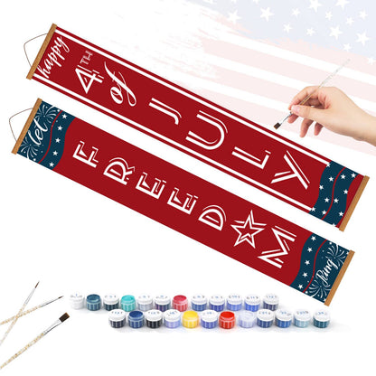 Red and Blue Fourth of July (Paint by Numbers Door Banners)