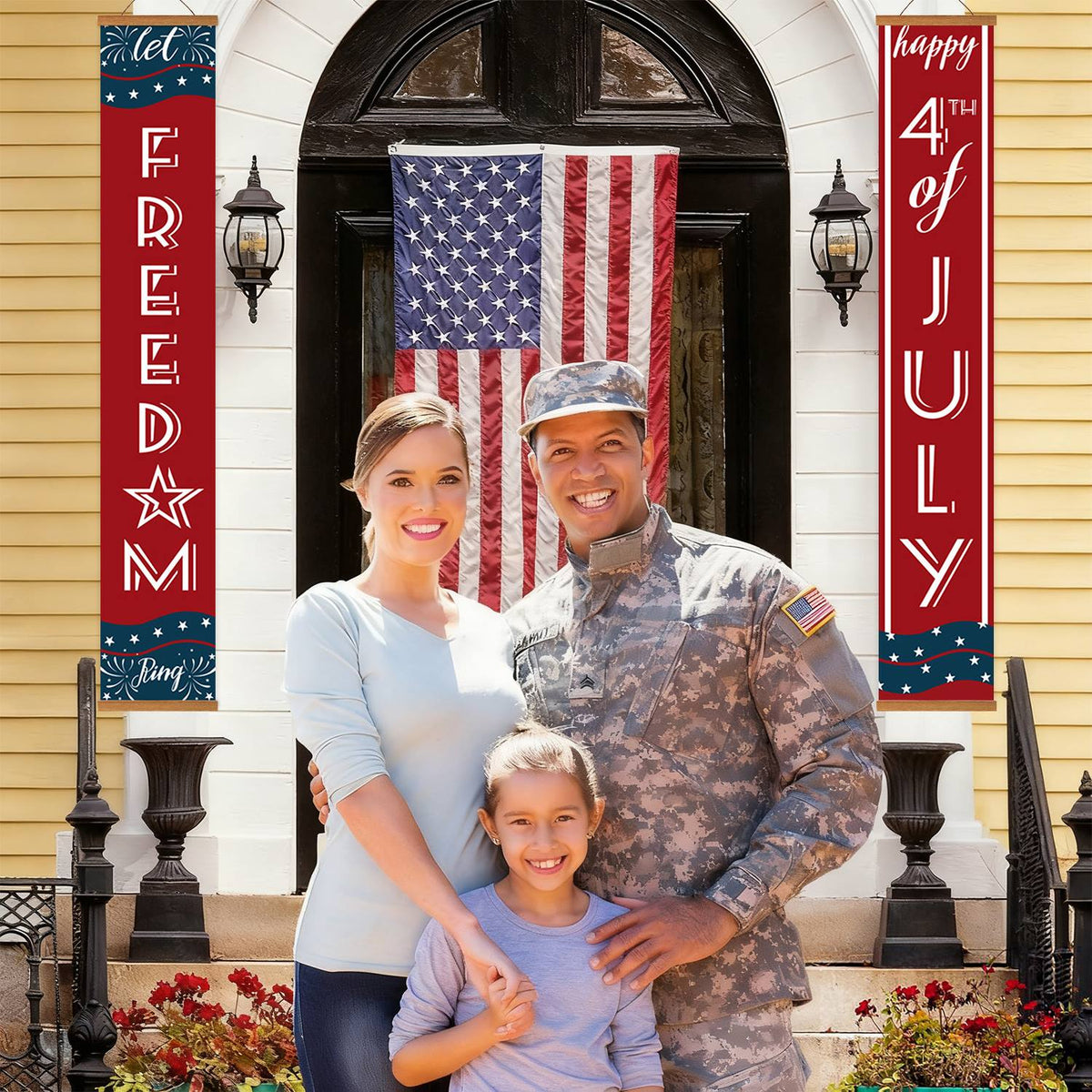 Red and Blue Fourth of July (Paint by Numbers Door Banners)