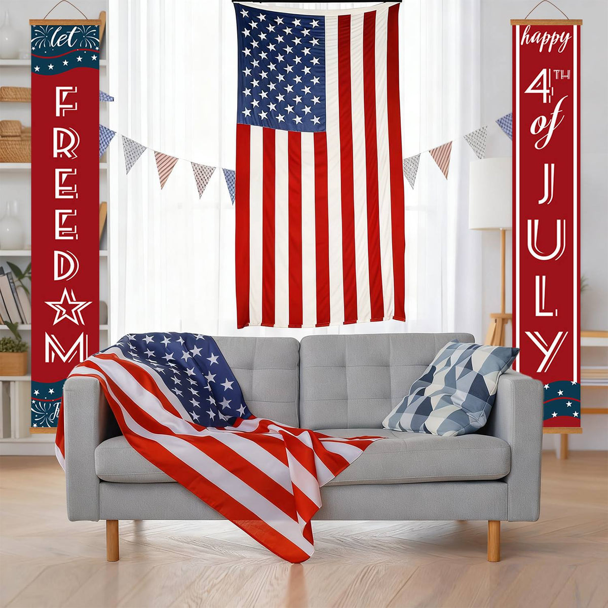 Red and Blue Fourth of July (Paint by Numbers Door Banners)