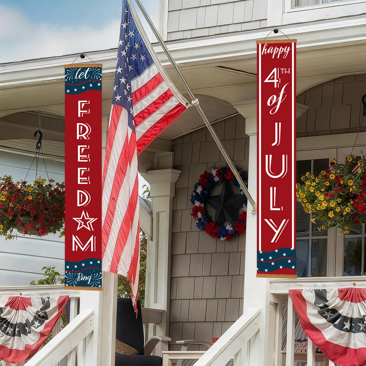 Red and Blue Fourth of July (Paint by Numbers Door Banners)