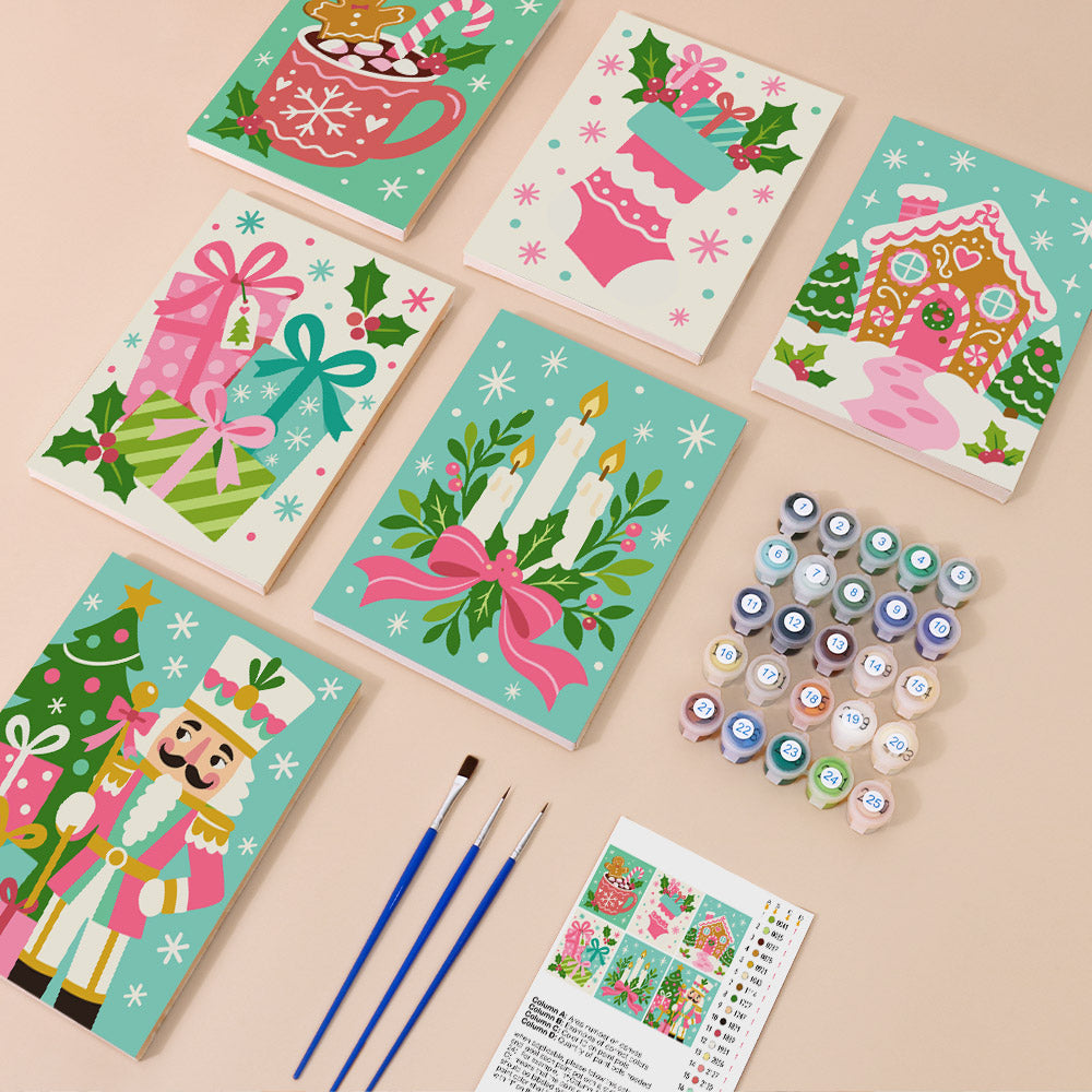 Hot Pink and Aqua Nutcracker (Mini Paint by Numbers)