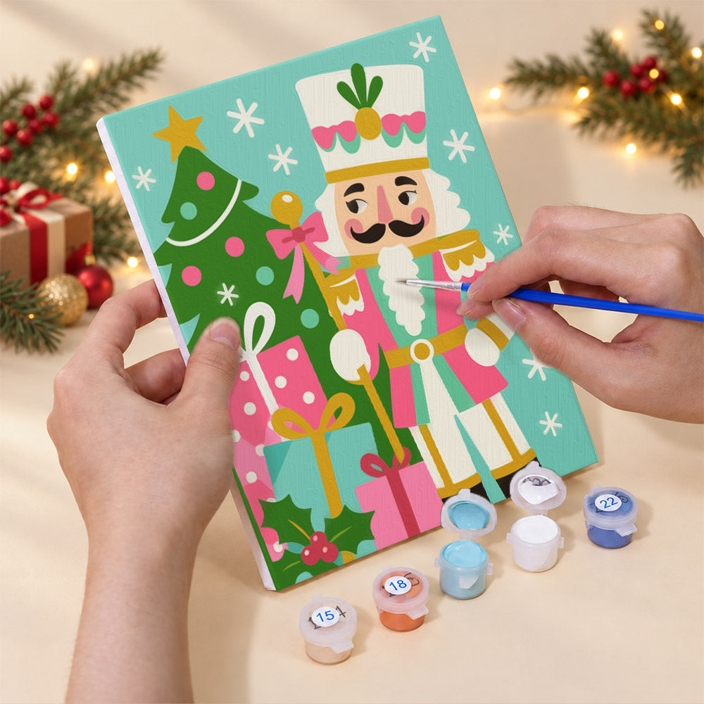 Hot Pink and Aqua Nutcracker (Mini Paint by Numbers)