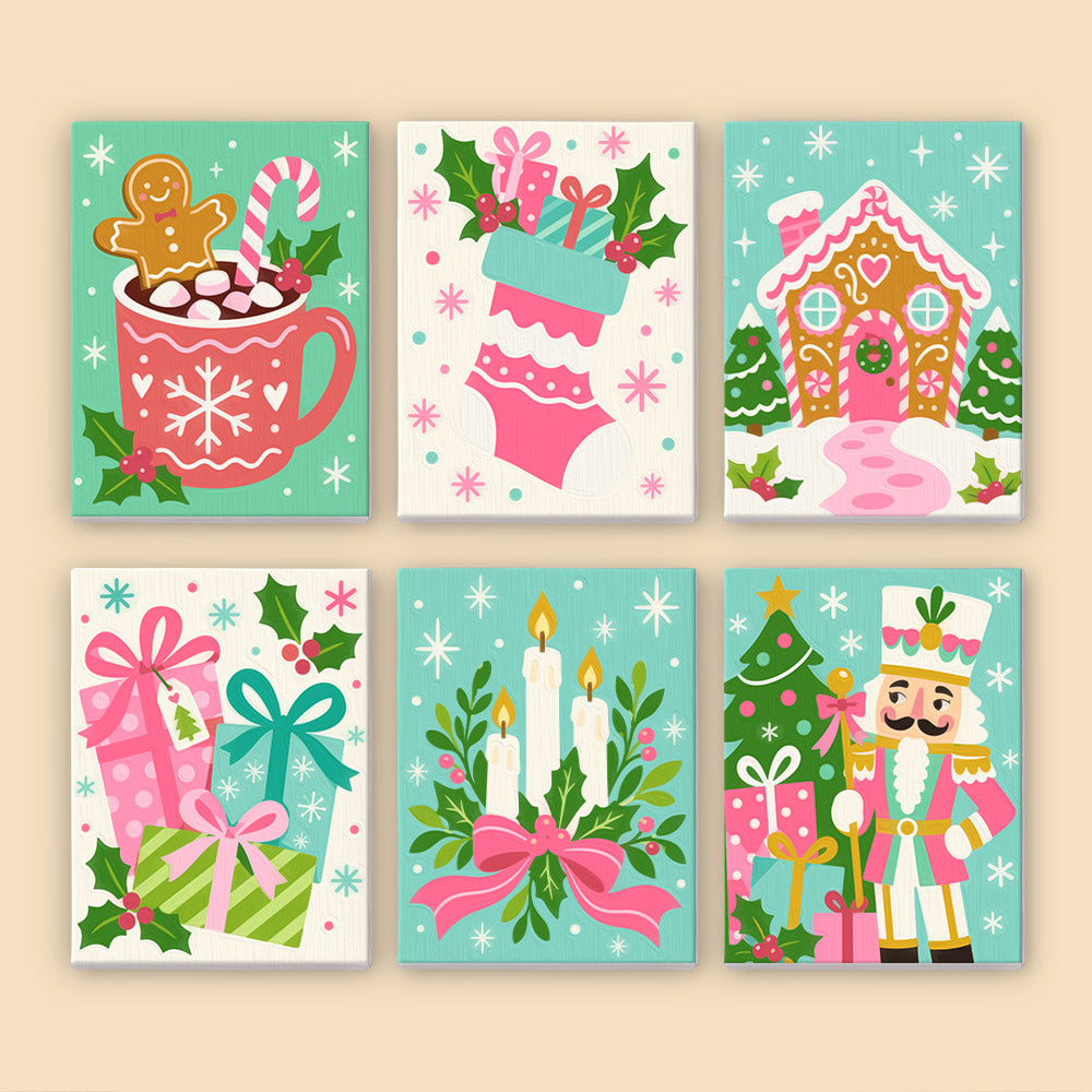 Hot Pink and Aqua Nutcracker (Mini Paint by Numbers)