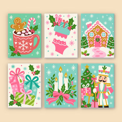 Hot Pink and Aqua Nutcracker (Mini Paint by Numbers)