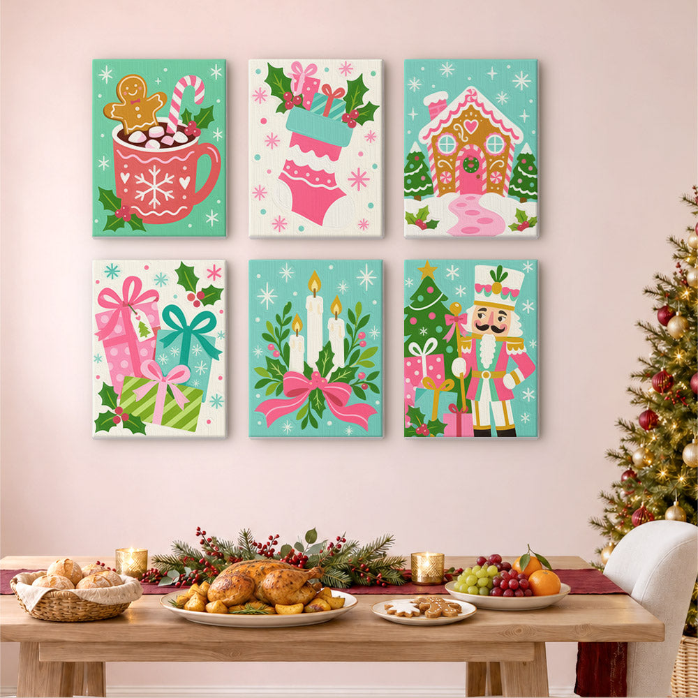 Hot Pink and Aqua Nutcracker (Mini Paint by Numbers)