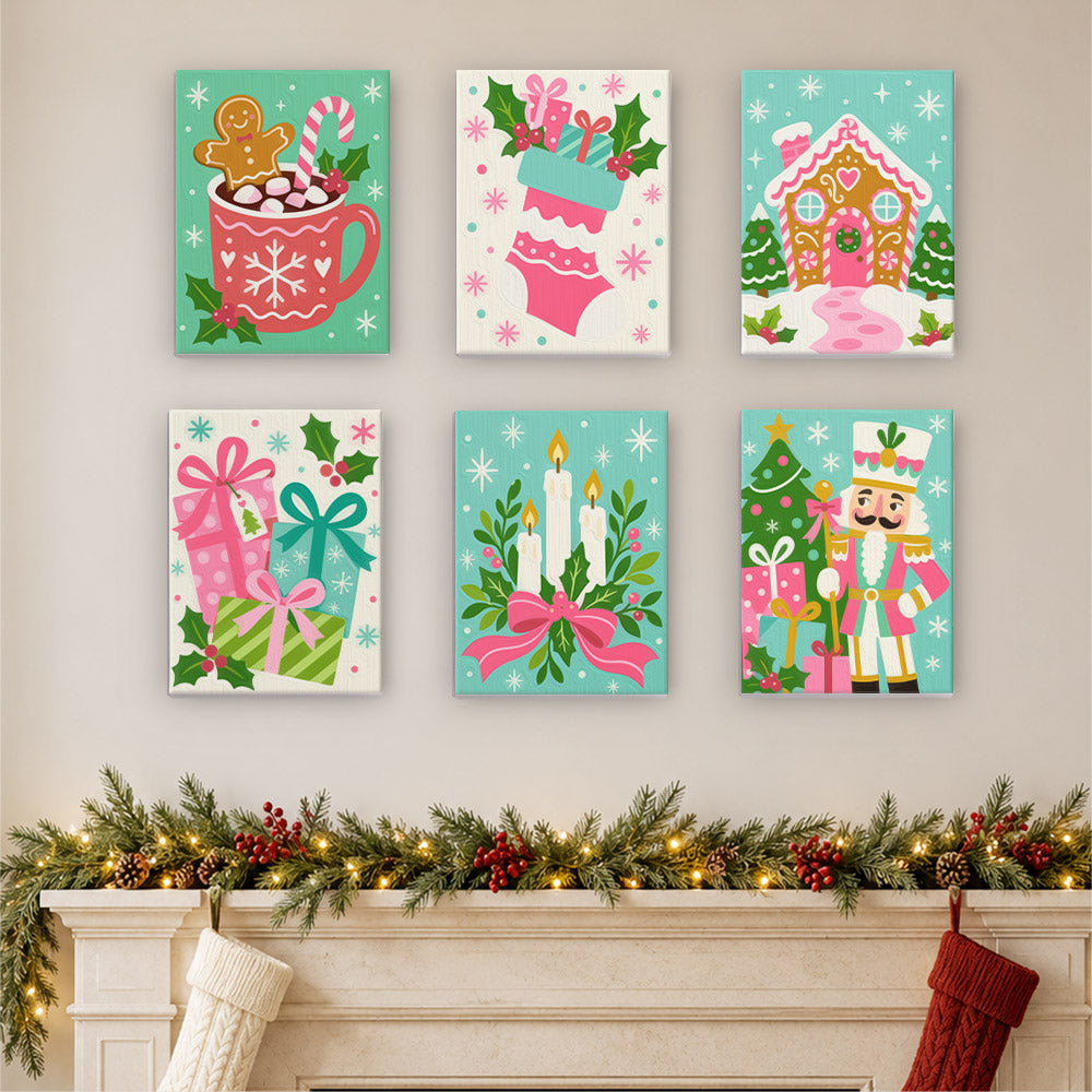 Hot Pink and Aqua Nutcracker (Mini Paint by Numbers)