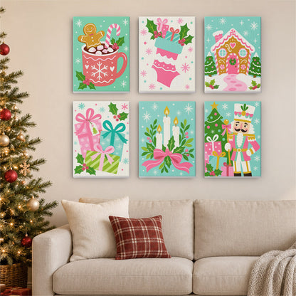 Hot Pink and Aqua Nutcracker (Mini Paint by Numbers)