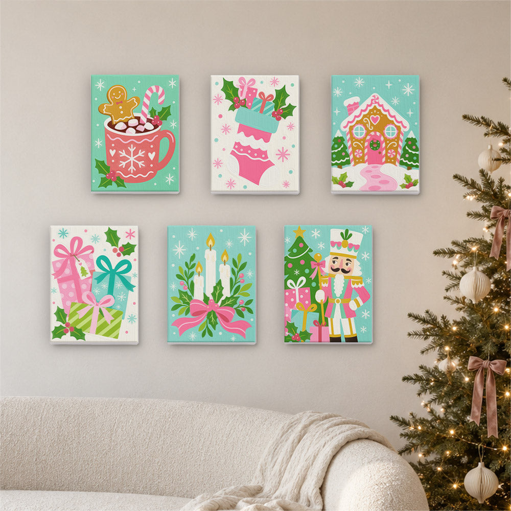 Hot Pink and Aqua Nutcracker (Mini Paint by Numbers)