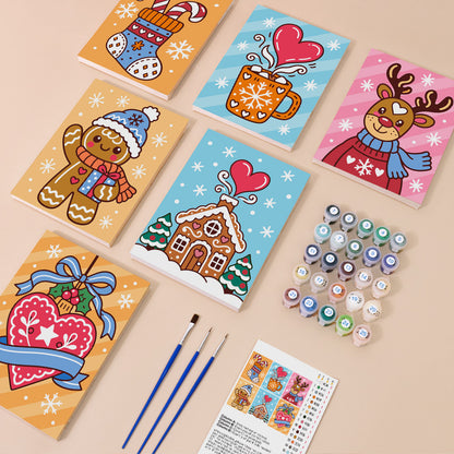 Folk Heart Gingerbread and Cocoa (Mini Paint by Numbers)