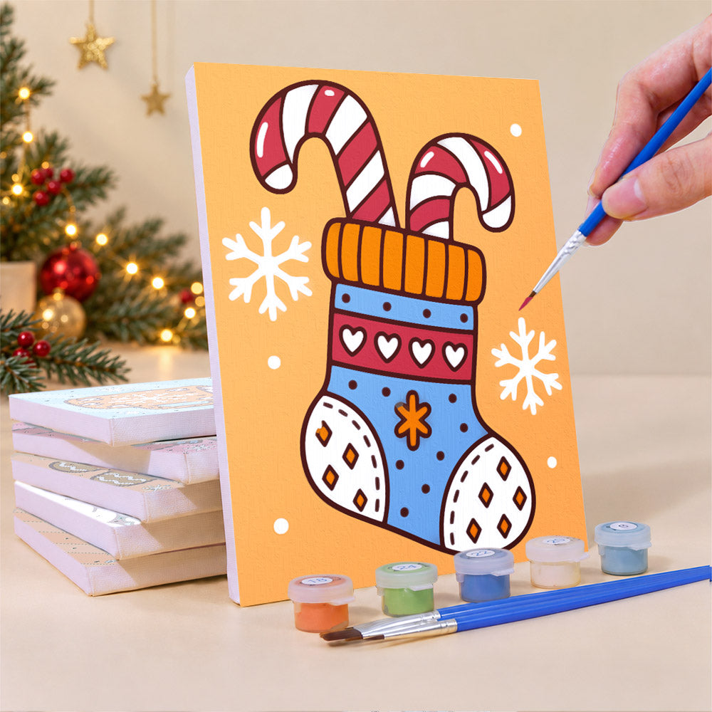 Folk Heart Gingerbread and Cocoa (Mini Paint by Numbers)