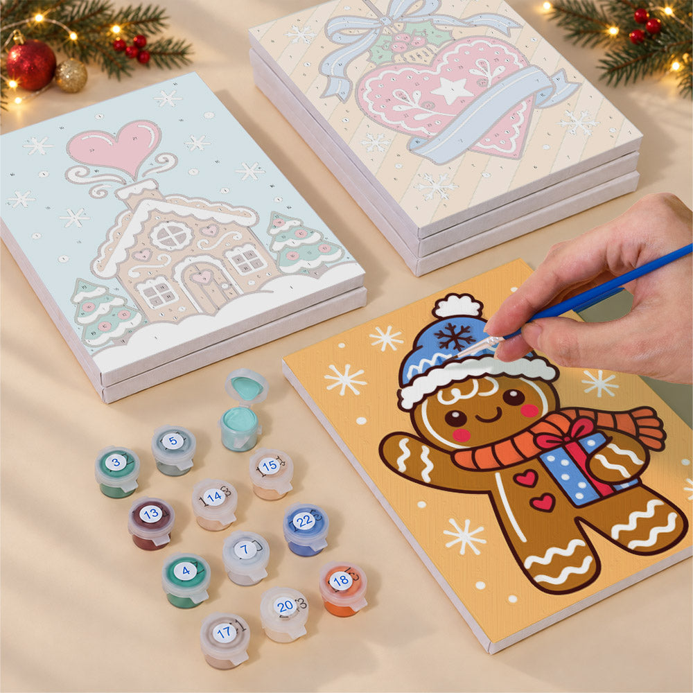 Folk Heart Gingerbread and Cocoa (Mini Paint by Numbers)