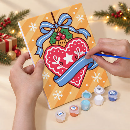 Folk Heart Gingerbread and Cocoa (Mini Paint by Numbers)