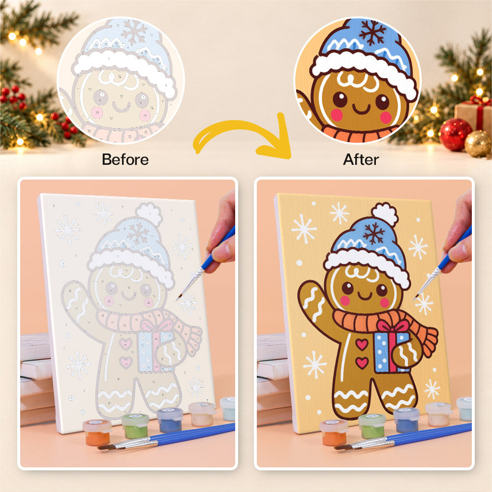 Folk Heart Gingerbread and Cocoa (Mini Paint by Numbers)